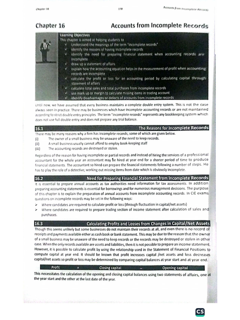 Accounts From Incomplete Records | PDF