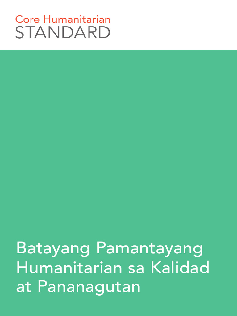Core Humanitarian Standard - Filipino Translation | PDF