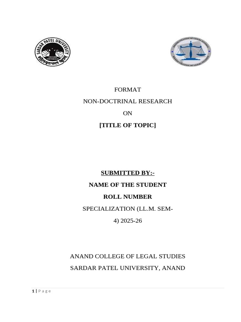 02 Format For Non-Doctrinal Research - ACLS 2025 | PDF