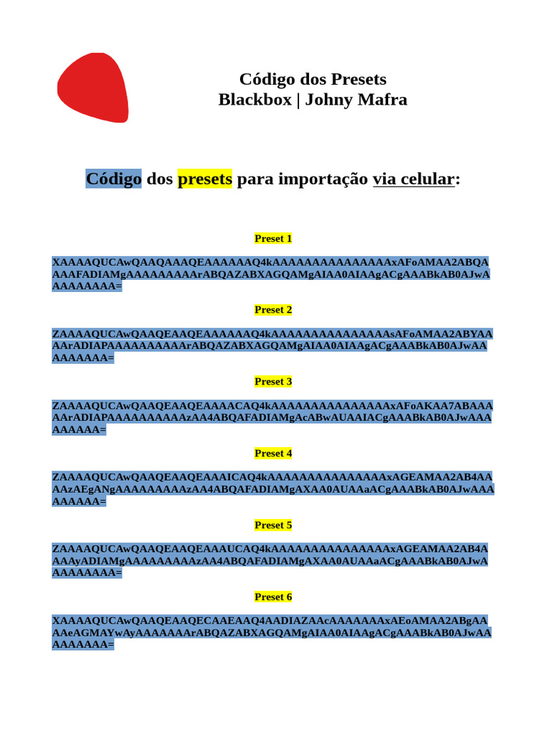 C郉igo Dos Presets Para Celular | PDF
