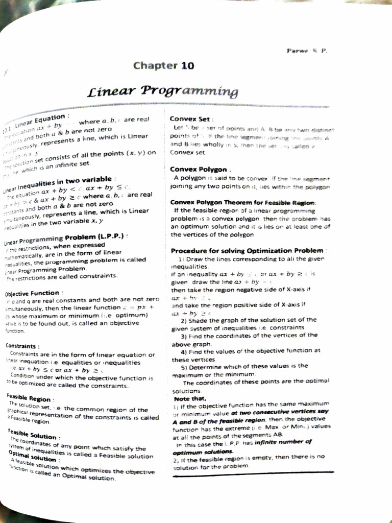Subhash Sir Special Linear Programming Notes 1 | PDF