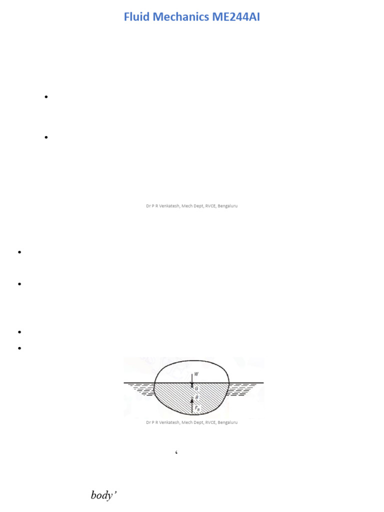 FM Me244ai Unit II Notes | PDF | Buoyancy | Fluid Dynamics