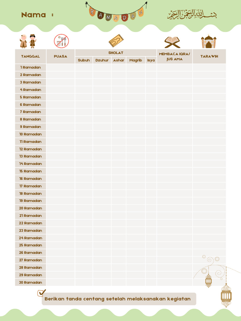 Agenda Ramadan Bintang & Bulan | PDF
