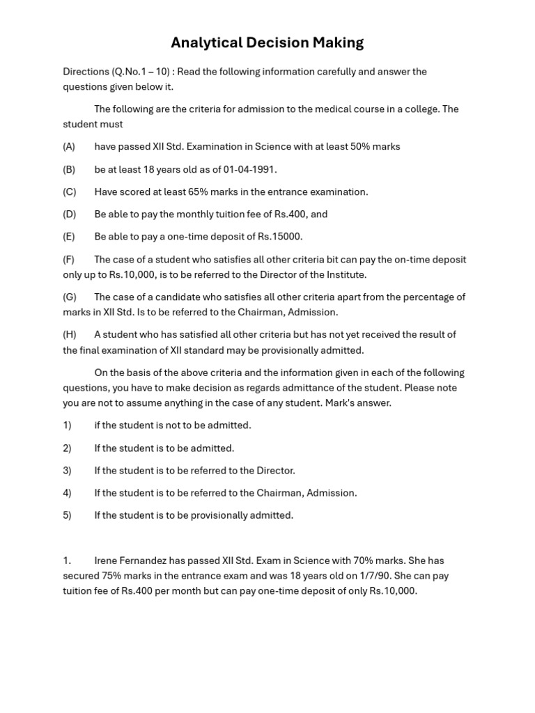 Analytical Decision Making | PDF | Educational Stages