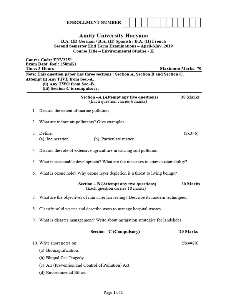 BA (French) - II Environmental Studies - II - Out | PDF