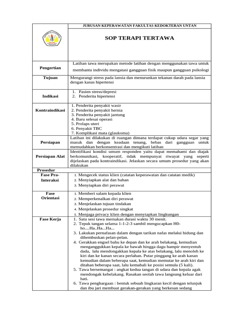 SOP Terapi Tertawa | PDF