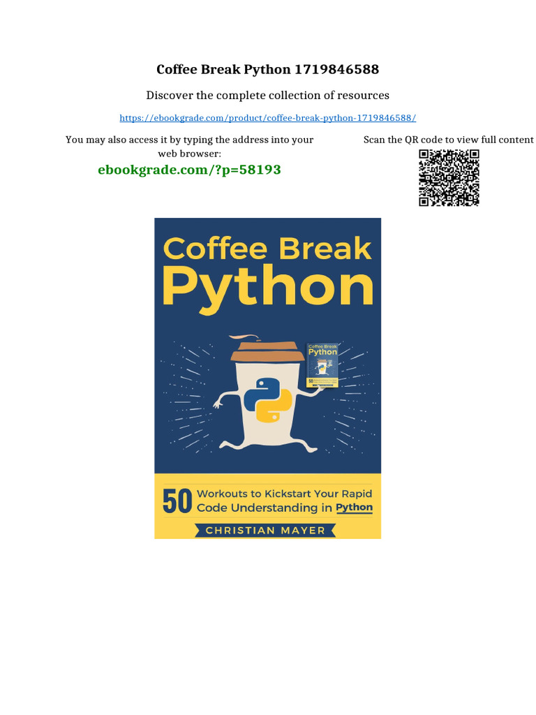 Coffee Break Python 1719846588 Online Reading | PDF