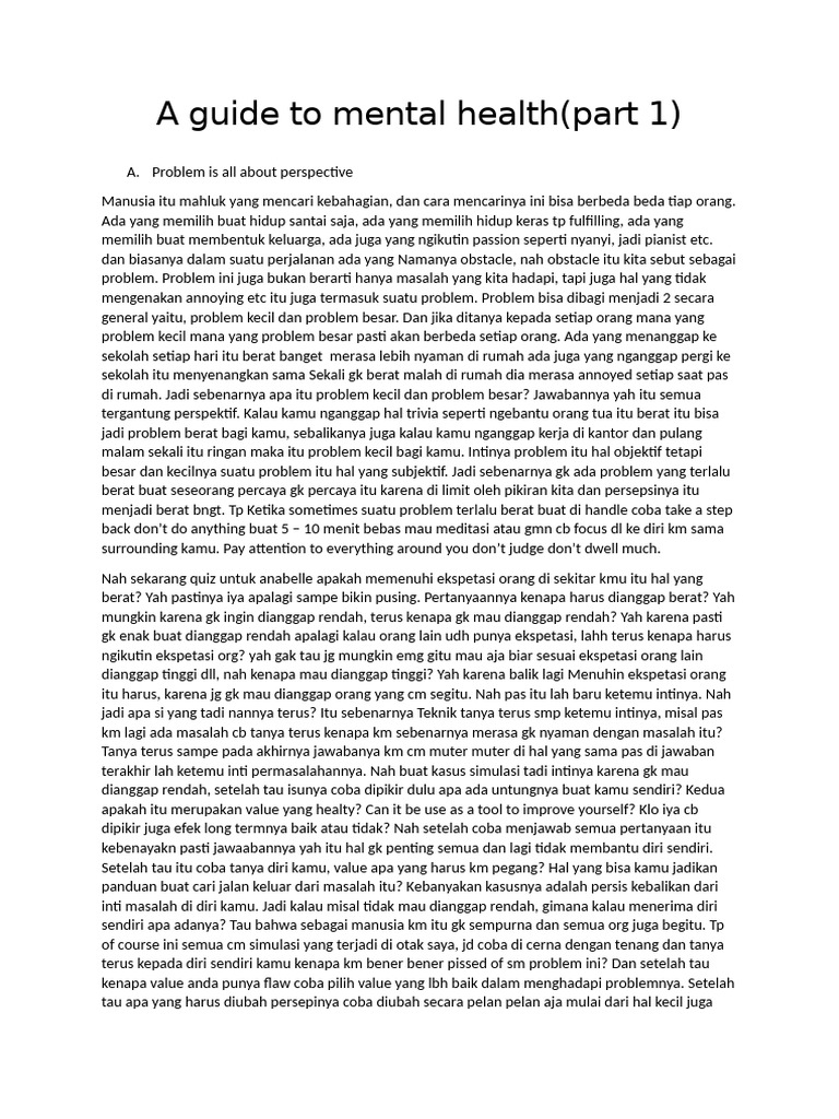 A Guide To Mental Health | PDF