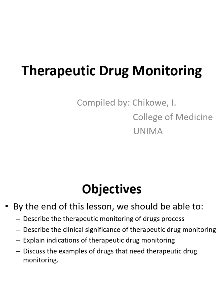 Therapeutic Drug Monitoring | PDF | Pharmacokinetics | Dose (Biochemistry)