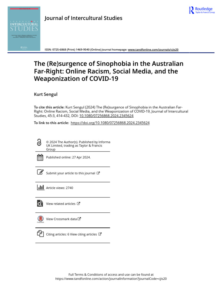 Sinophobia in Australia | PDF | Conspiracy Theory | Racism