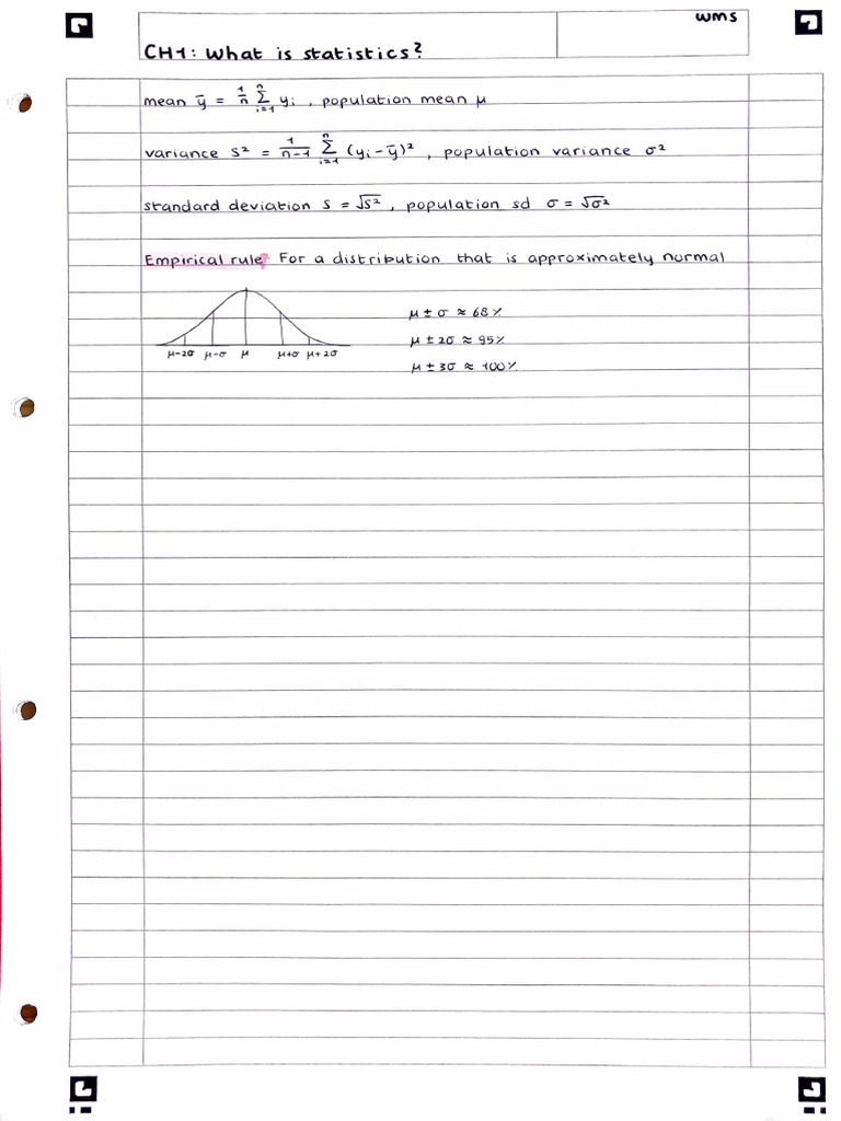 Introduction To Statistics - Short Summary | PDF