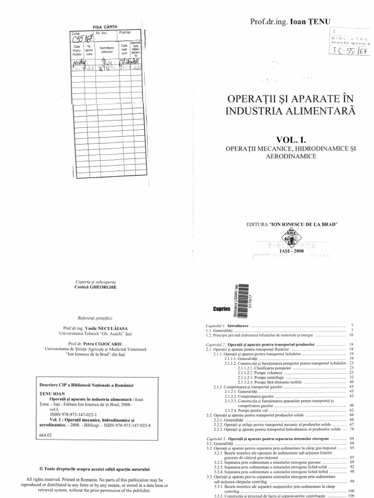 Operatii Si Aparate in Industria Alimentara | PDF