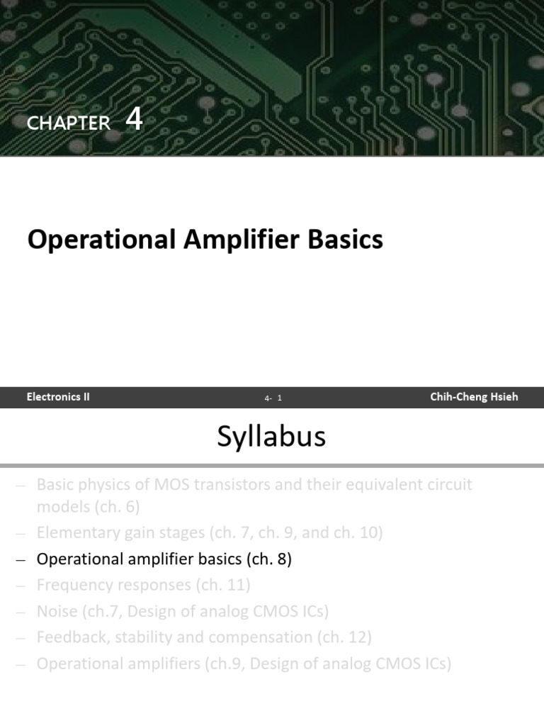 4 - Operational Amplifier Basics | PDF | Operational Amplifier | Amplifier