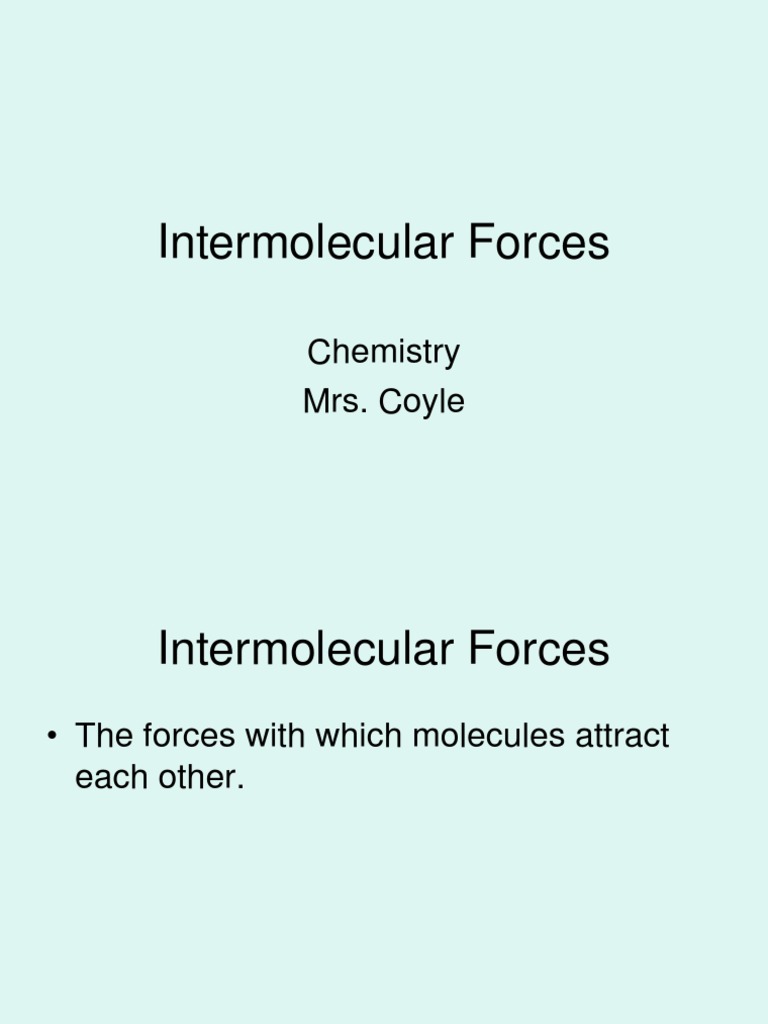 Intermolecular Forces in CH3Cl and Cl2 | PDF | Science & Mathematics