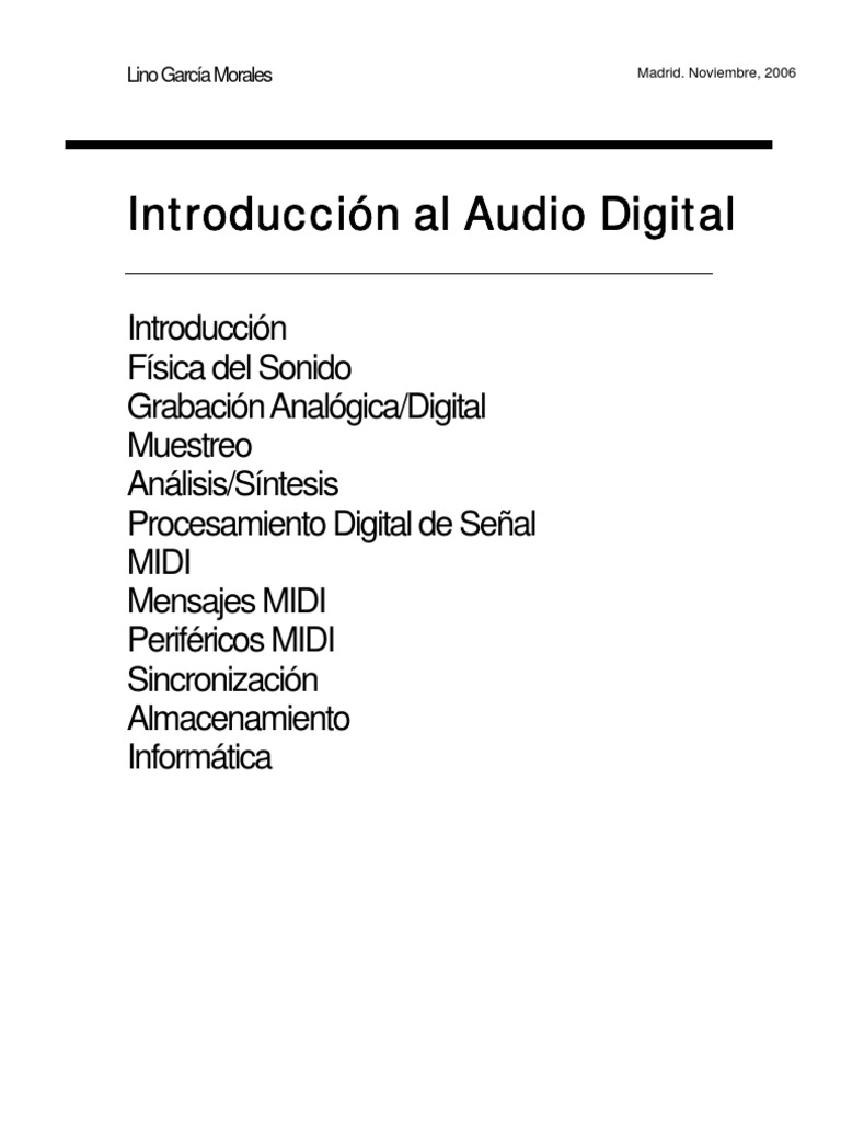 Introducción Al Audio Digital v2 | PDF | Muestreo (procesamiento de ...