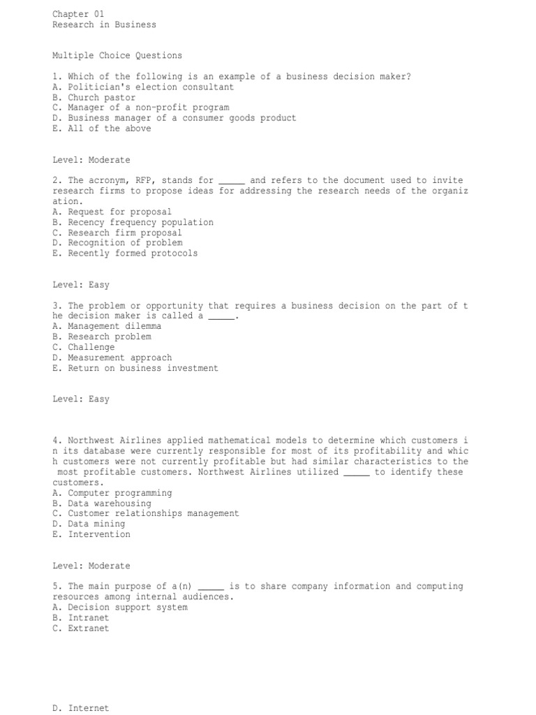 Chapter 01 - Research in Business | PDF | Experiment | Scientific Method