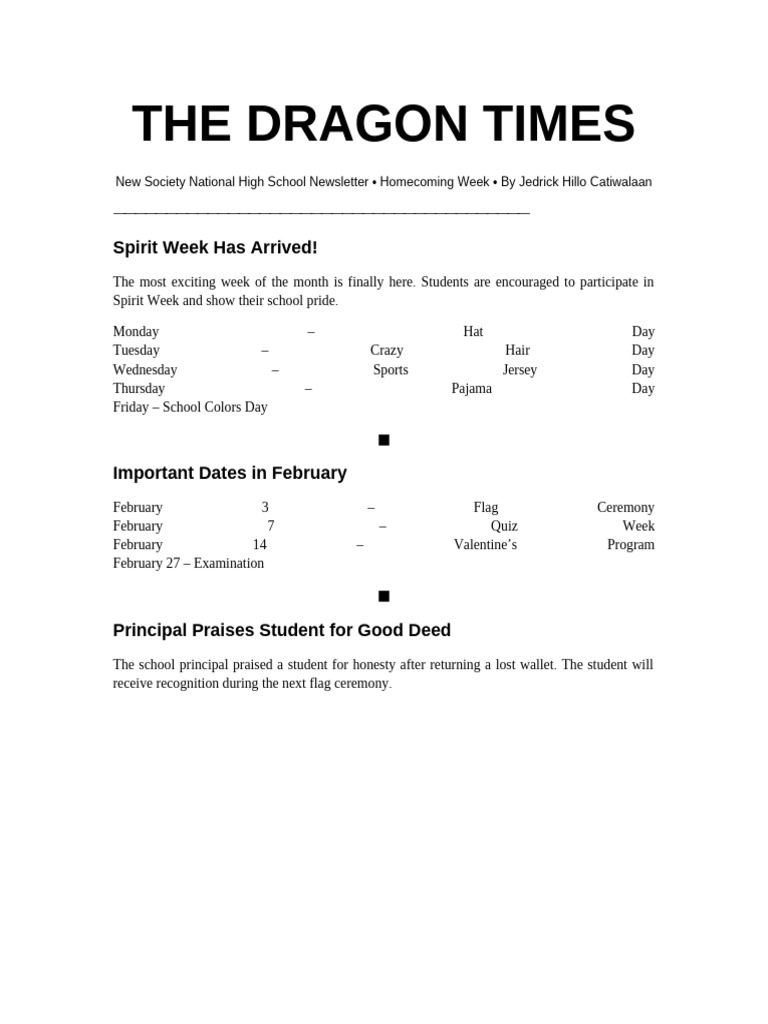 School Newsletter | PDF