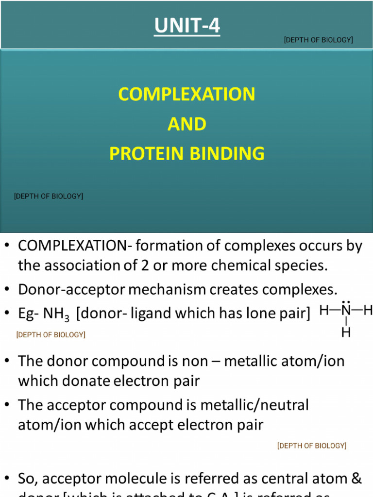 Complexation and Protein Binding by SG Sir | PDF