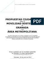 Propuestas ciudadanas para la movilidad sostebible en Granada y su área metropolitana