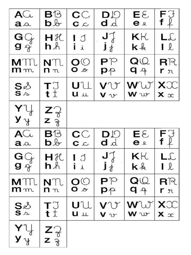 Alfabeto Script e Palito | PDF