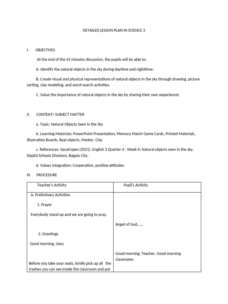 Lesson Plan in Science Final Demo | PDF | Rainbow | Sky