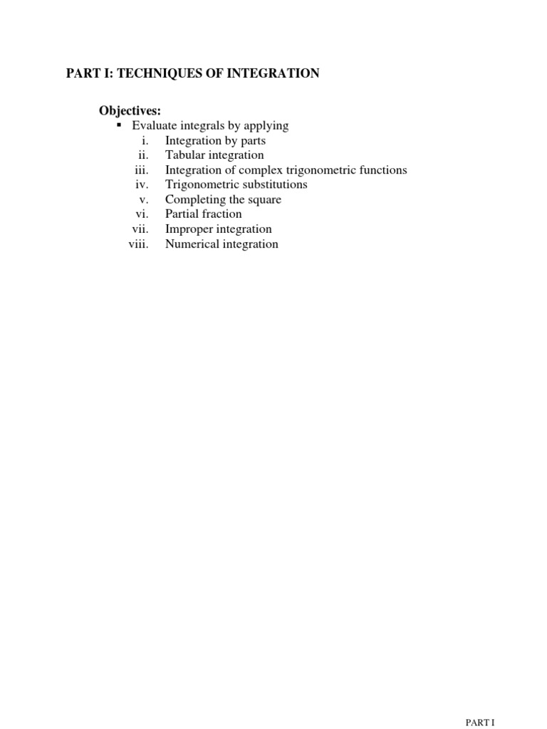 Tabular Integration Techniques | PDF | Integral | Functions And Mappings