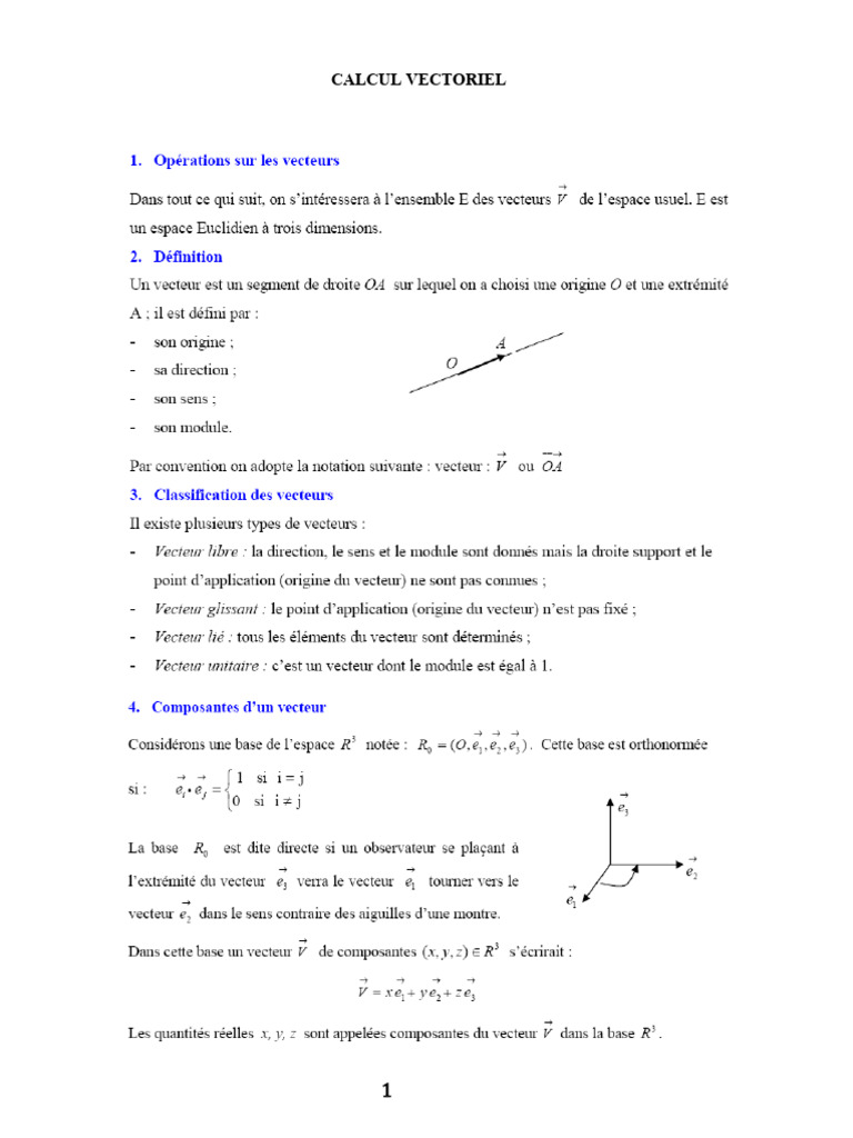 Calcul Vectoriel | PDF