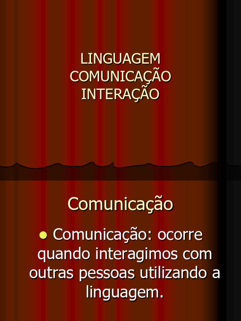 Linguagem, Interação e Comunicação | PDF