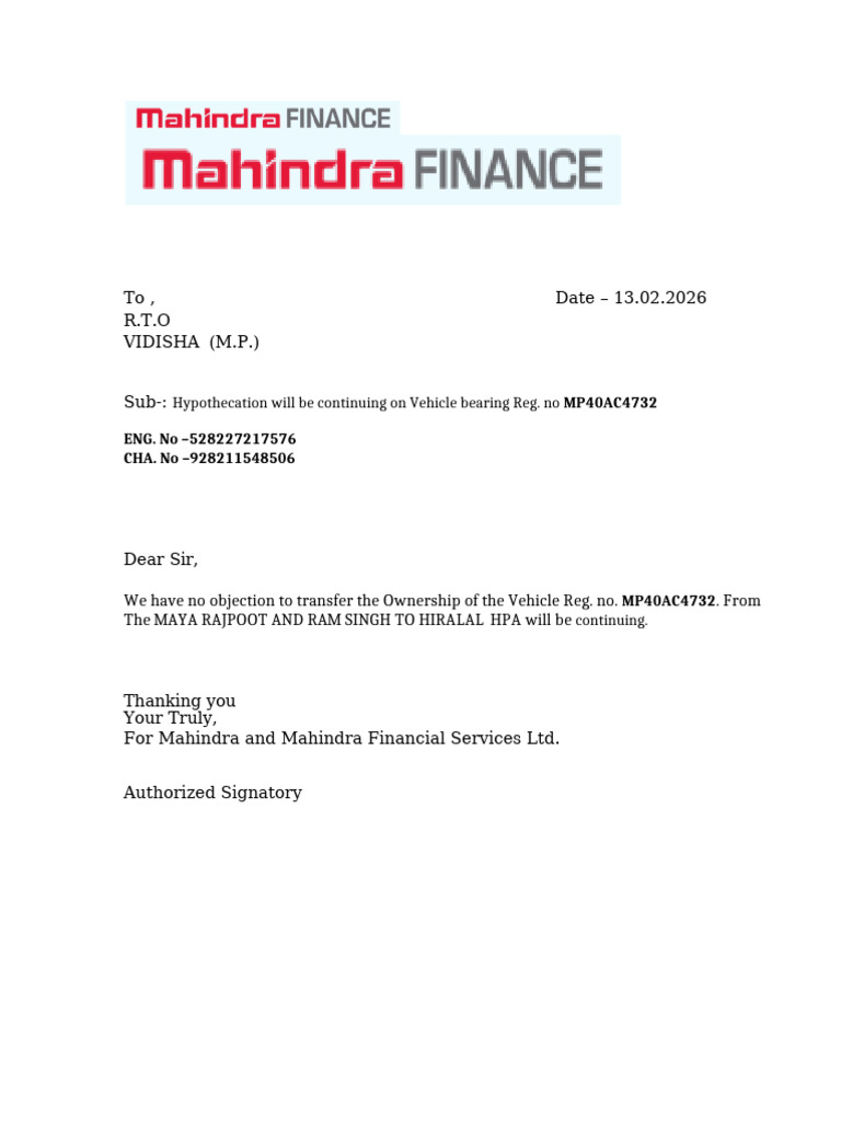 Rto Letter | PDF
