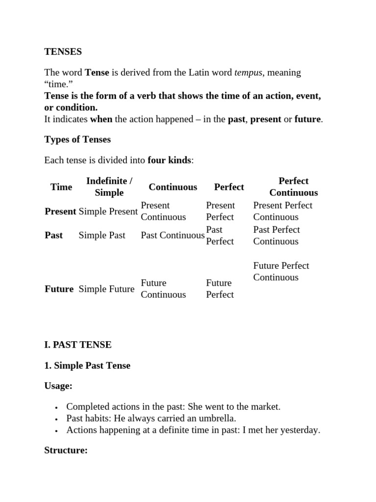 Tenses........ Class Work..... | PDF | Grammatical Tense ...