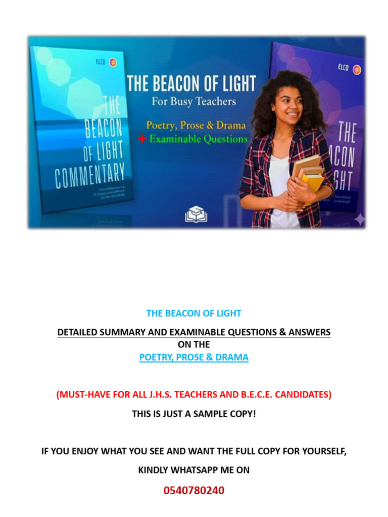 A Beacon of Light (Prose) - The Beacon of Light Sample | PDF