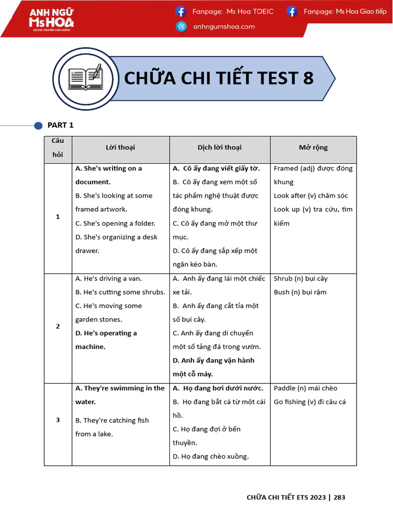 Test 8 LC Listening - Key | PDF