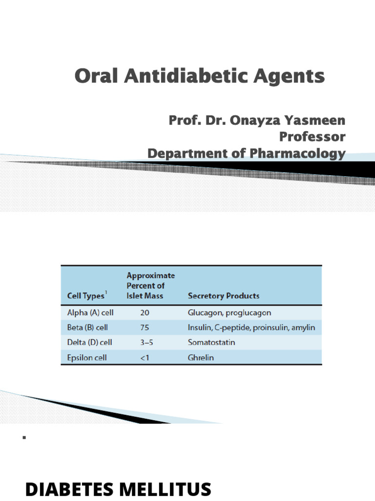 Oral Antidiabetic Agents | PDF | Diabetes | Insulin