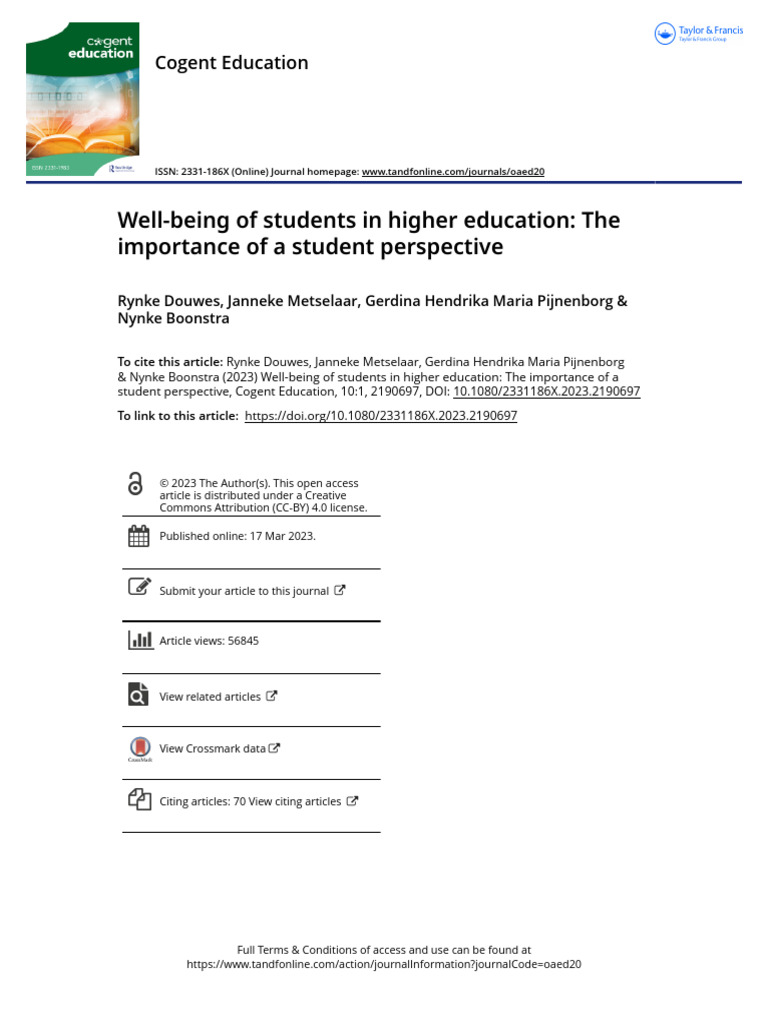 Educate of A Student Perspective | PDF | Well Being | Attitude (Psychology)