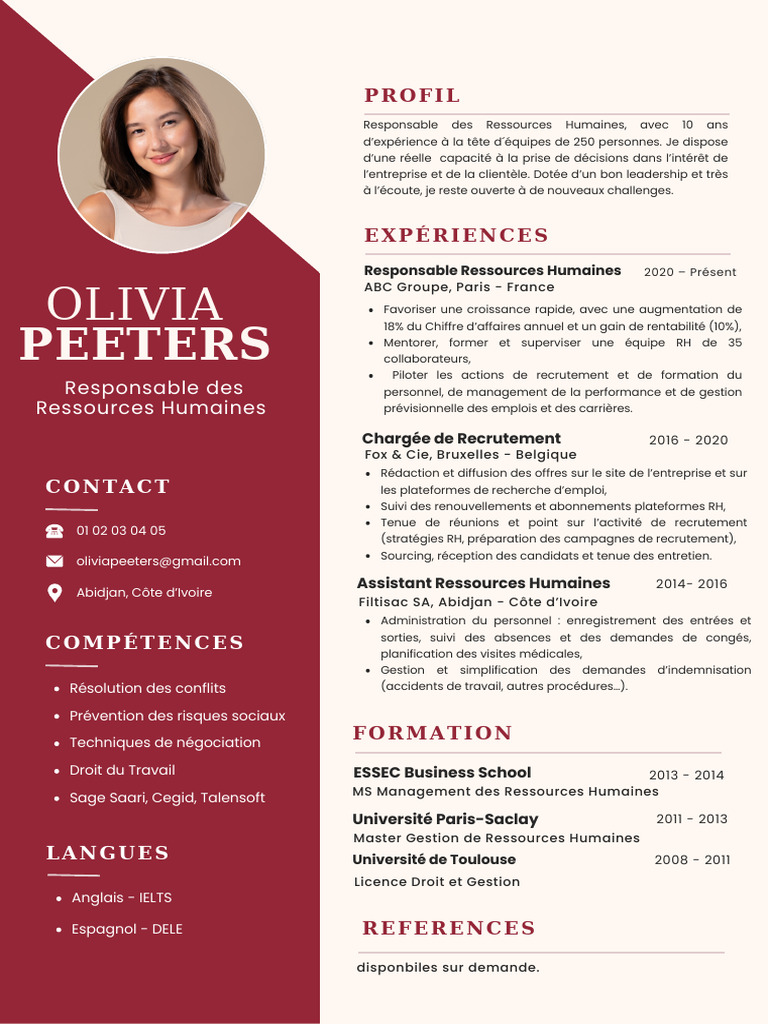 Exemple CV Type Ressources Humaines | PDF