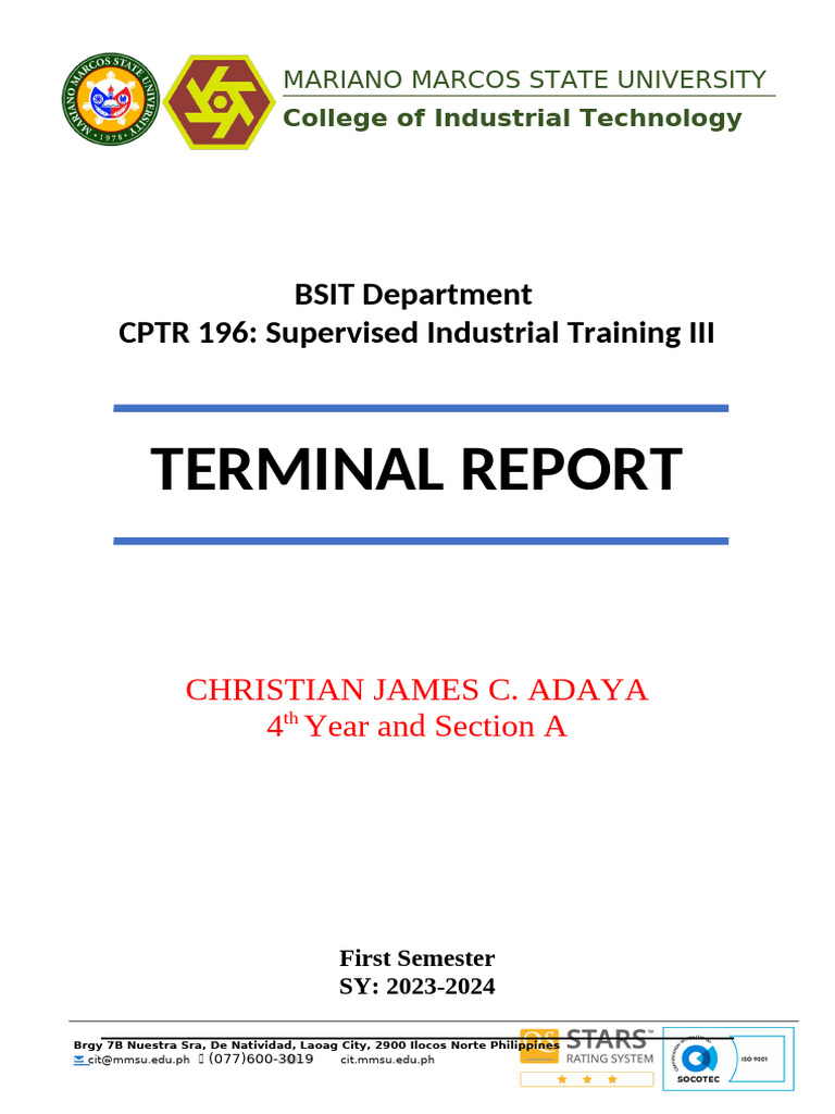 Terminal Report - Final - Adayaaaaaaaaa | PDF