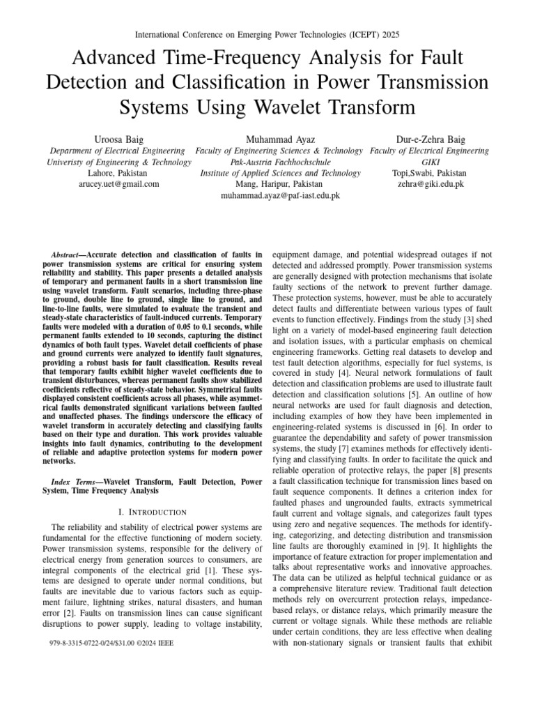 Wavelet Transform ICEPT5 | PDF | Wavelet | Electrical Engineering