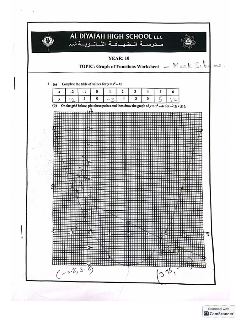 Graph of Functions WS - MS | PDF