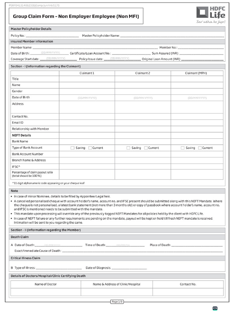 NEW Death Claim Form 15th Dec 2023 2 | PDF