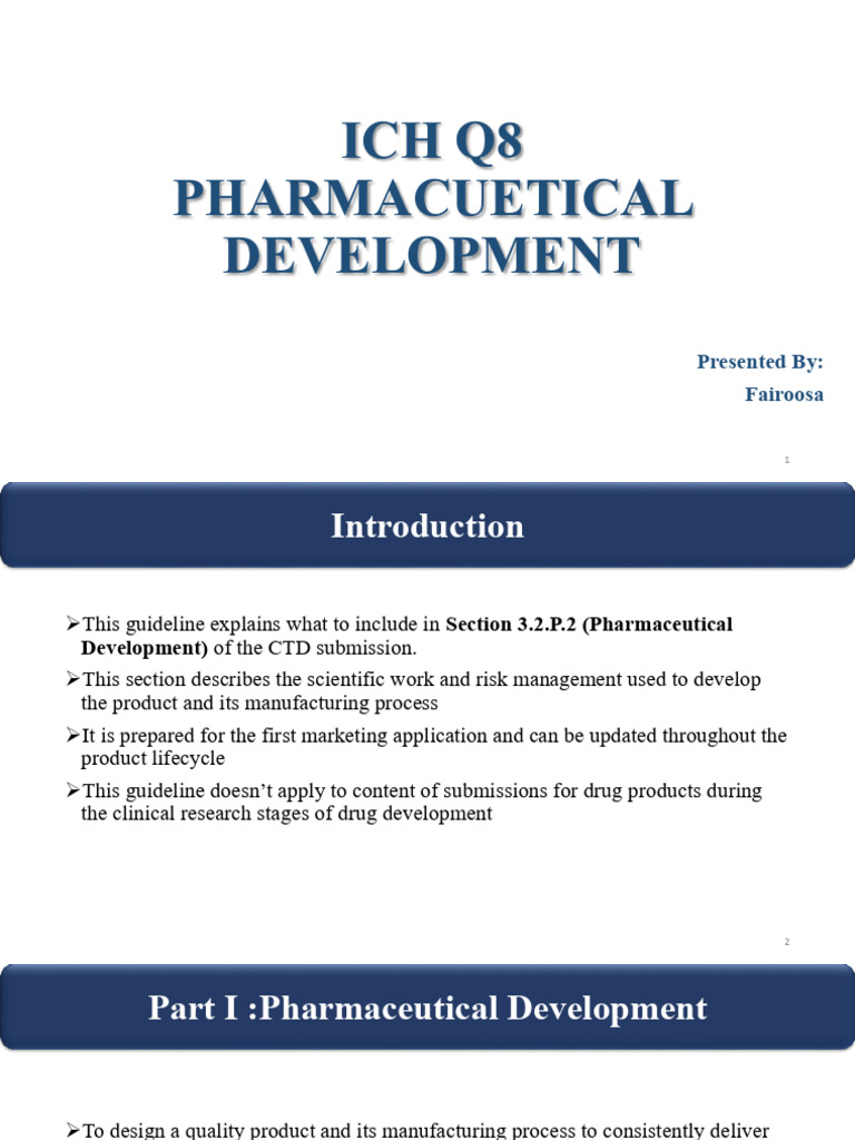 Ich q8 Pharmaceutical Development | PDF | Pharmaceutical Formulation ...