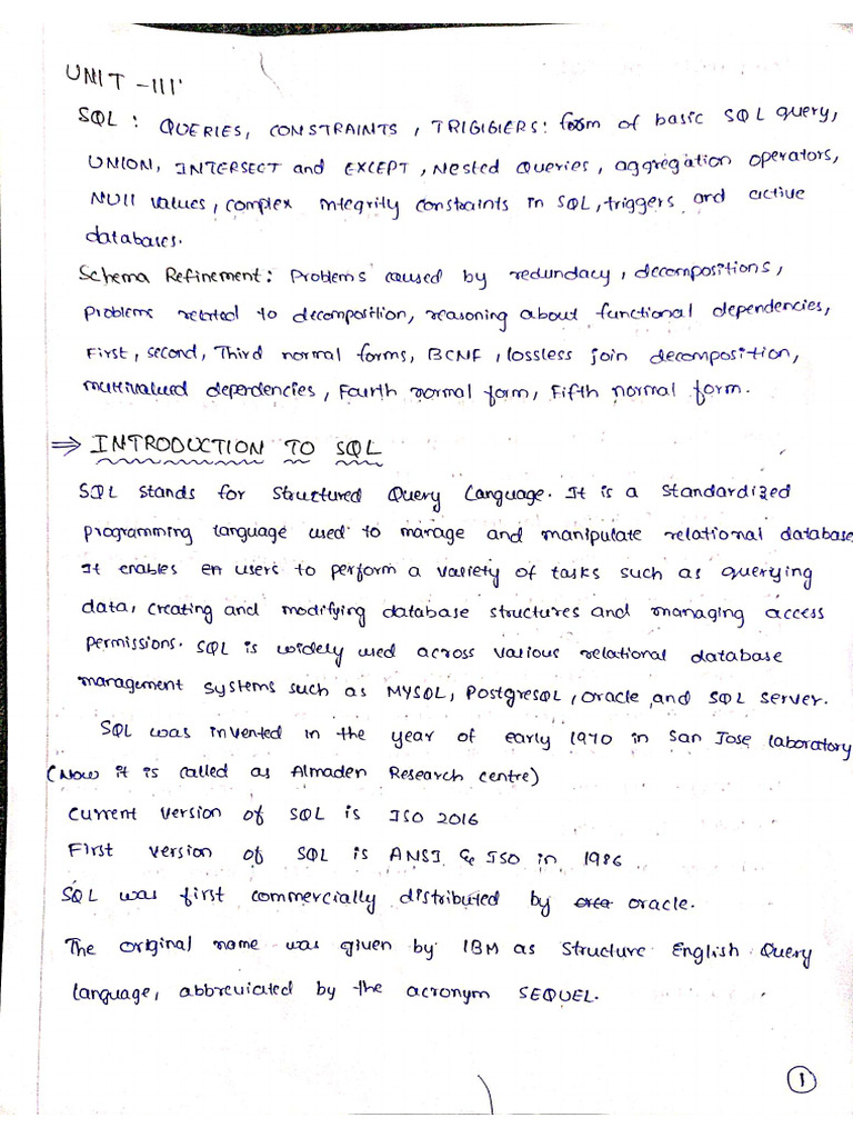 DBMS Unit-3 | PDF