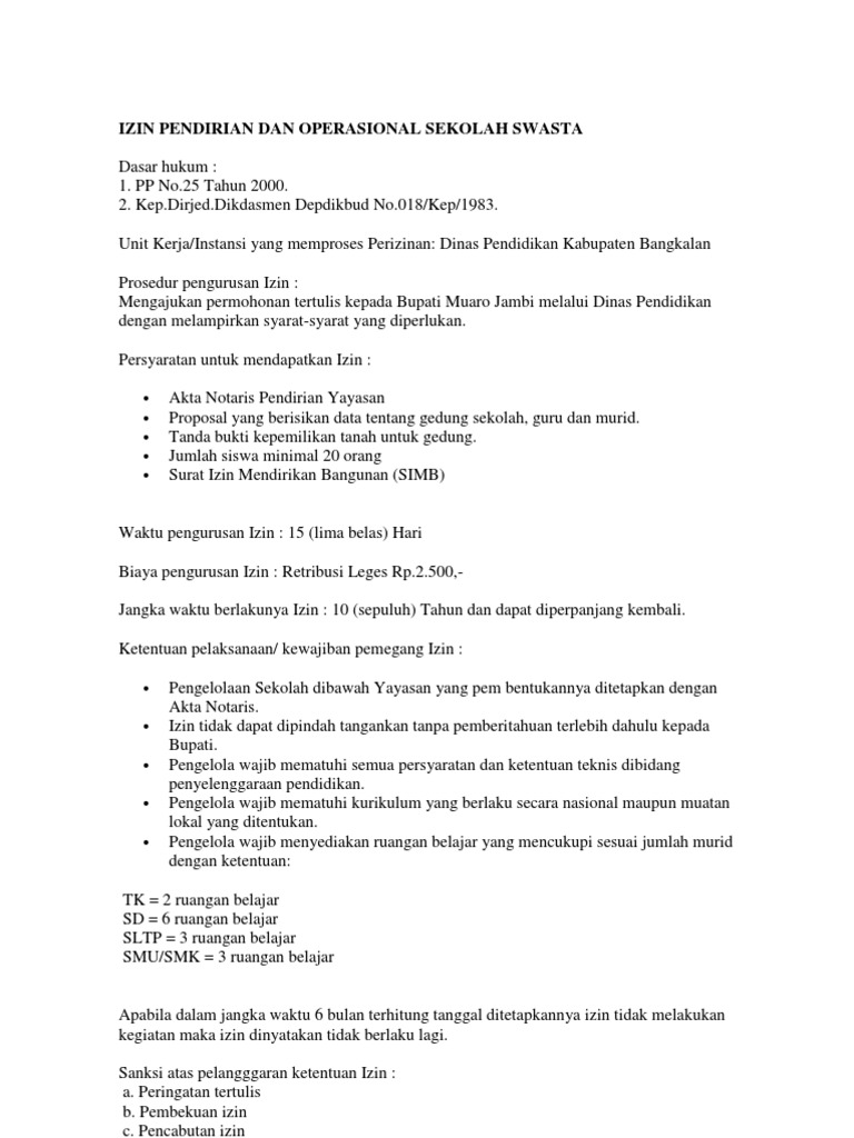 Download 68+ Contoh Surat Surat Izin Operasional Sekolah Swasta Gratis