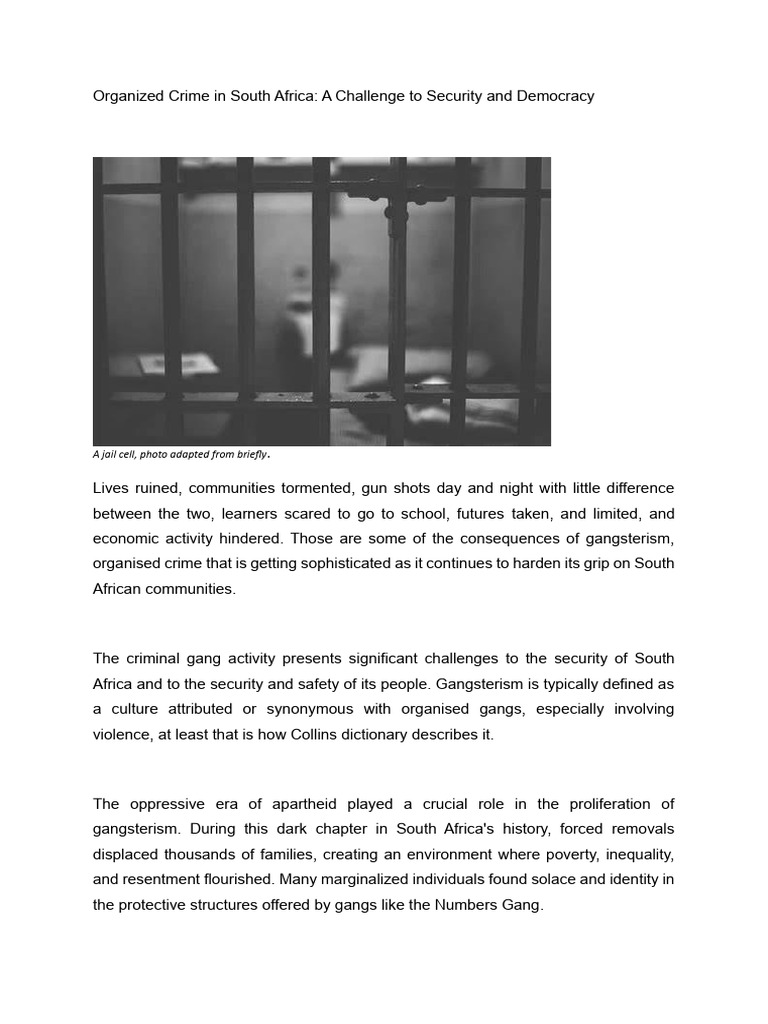 Organized Crime in South Africa | PDF | Gang | Organized Crime