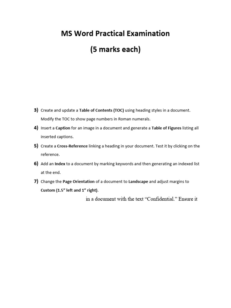 MS Word Practical Examination Mar 2025 | PDF