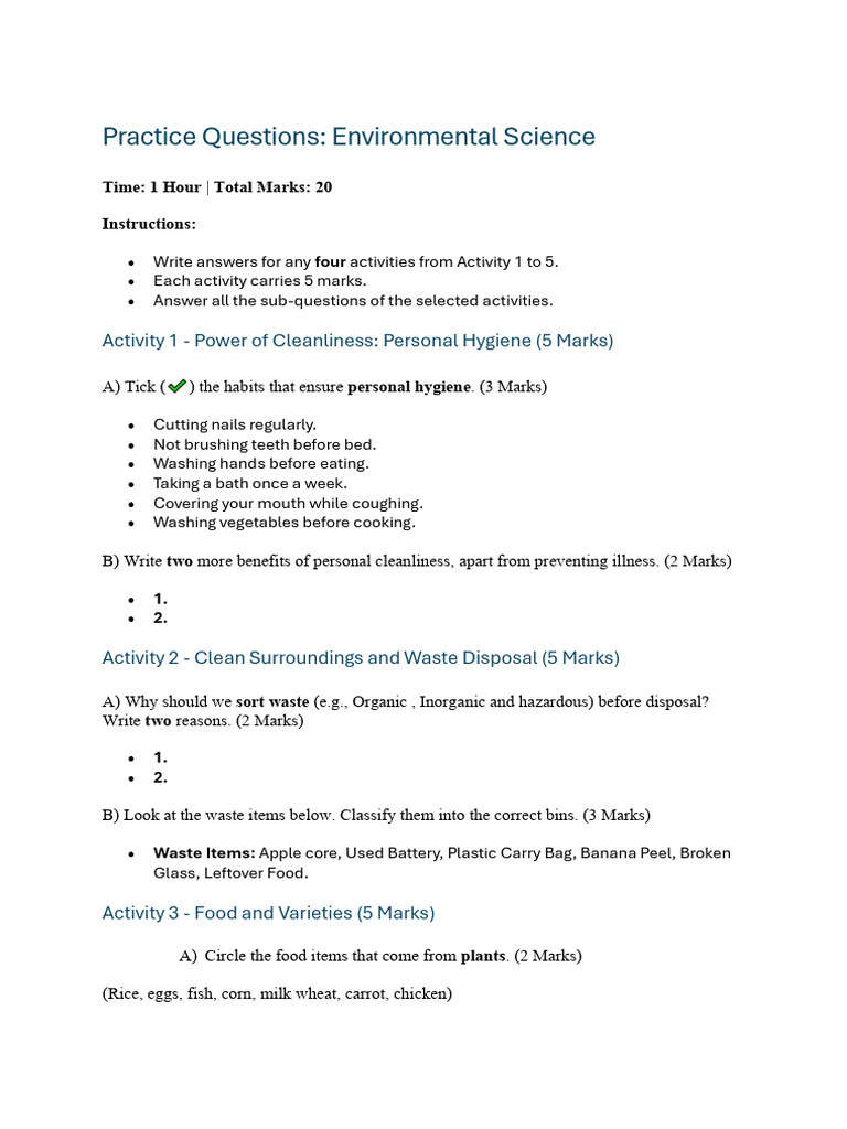 Practice Questions | PDF