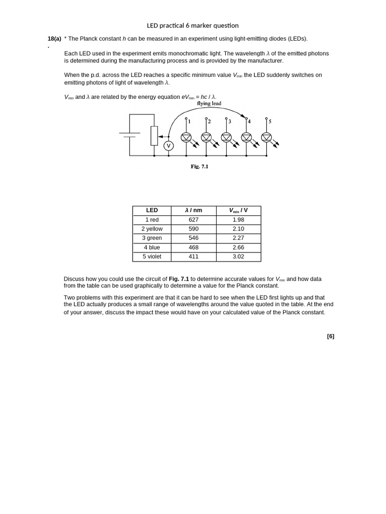 LED Practical 6 Marker Question No M.S. | PDF