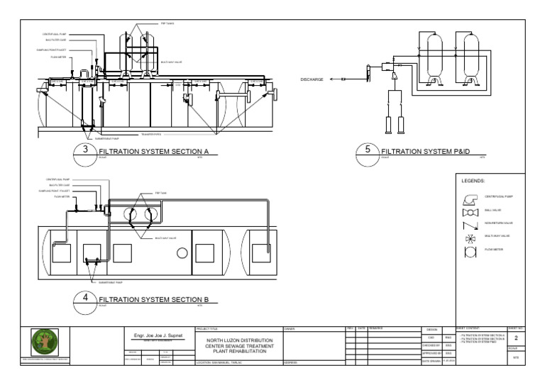 Filtration System - P&id With Template For Title Block-Layout2 | PDF ...