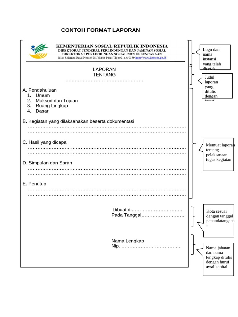 Contoh Format Laporan | PDF