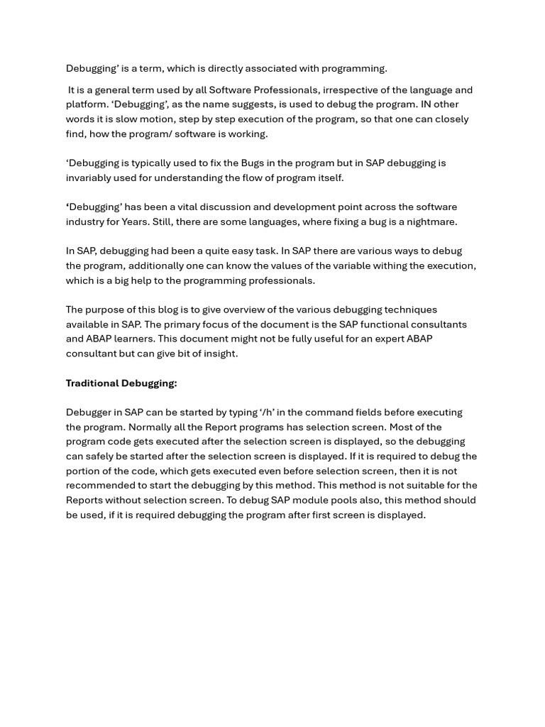Detailed Debugging Techniques For Functional Consultants | PDF ...
