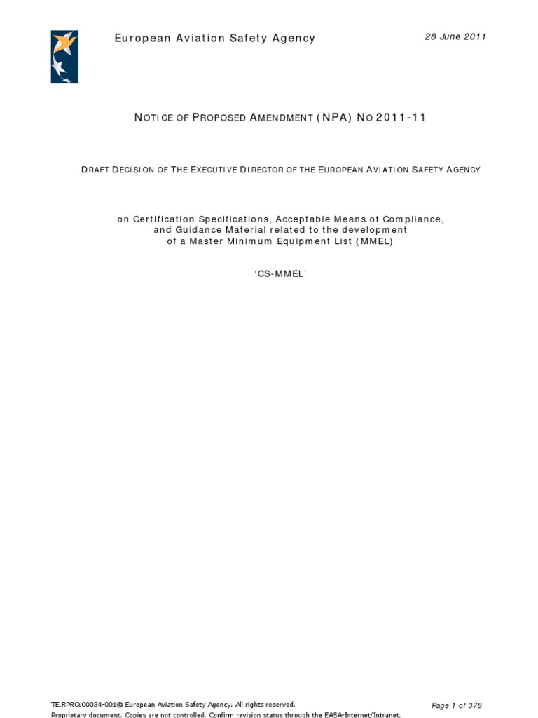 CS Mmel | PDF | Rulemaking | Federal Aviation Administration
